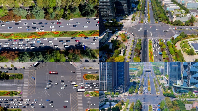 城市最美道路车流延时摄影航拍 4K
