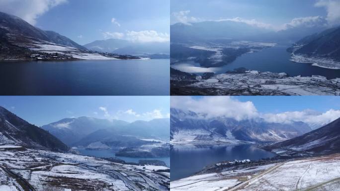 山间雪景（高原航拍）