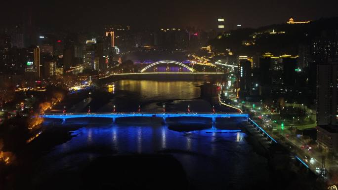 兰州黄河中山桥夜景