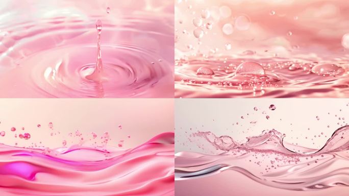 粉色精华气泡，化妆品美白美容广告【2】