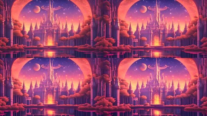 未来科幻城堡视频素材背景