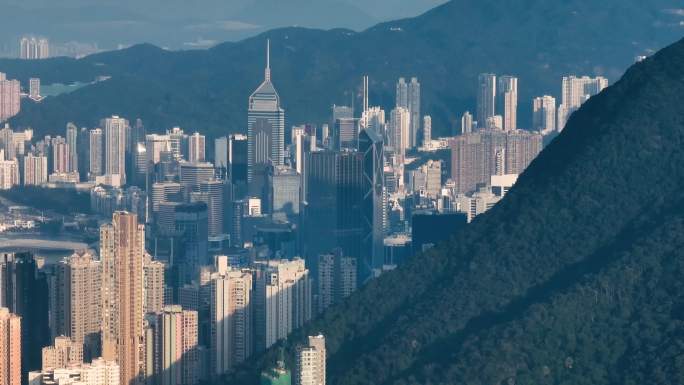 香港航延时维多利亚港香蓝天 大湾区