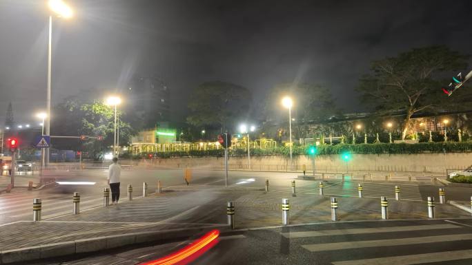 夜晚道路延时 马路车流 公路车流