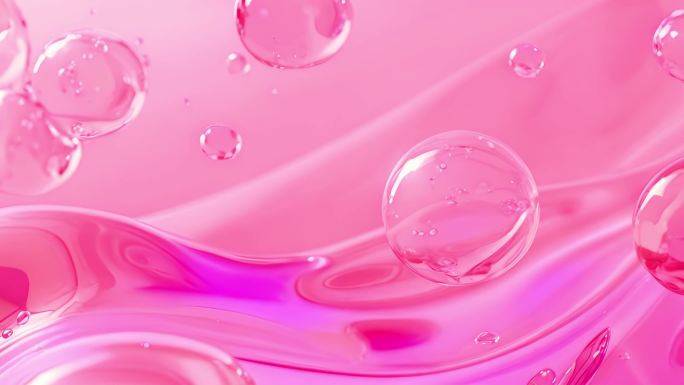 粉色精华气泡，化妆品美白美容广告【4】