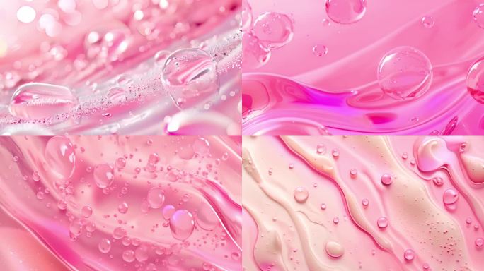 粉色精华气泡，化妆品美白美容广告【4】
