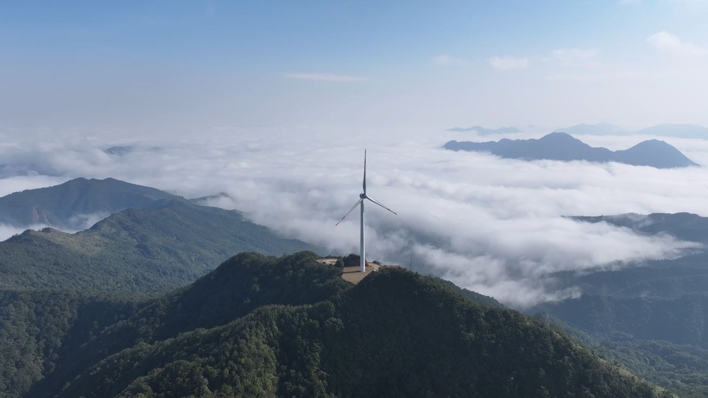 罗定风车山日出云海4K航拍