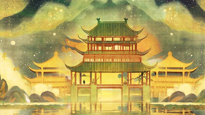 敦煌壁画国风背景