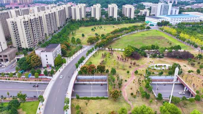 中南大学新校区校园风景航拍湖南长沙岳麓区