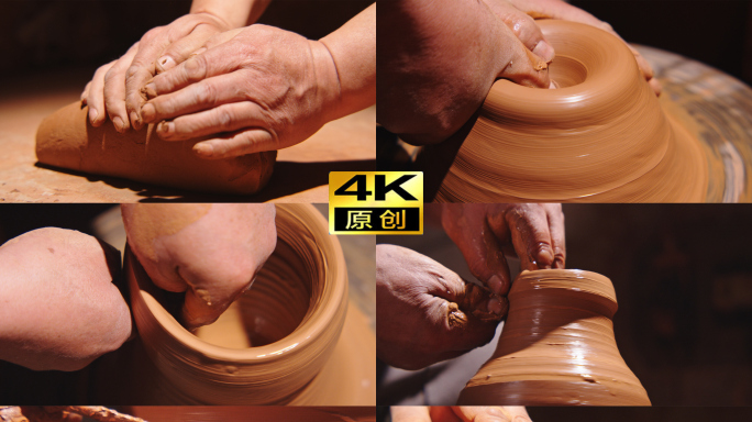 4K陶艺 陶器 黑陶 工匠 传承 制作