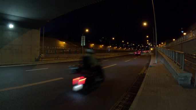 北京 隧道 夜景 延时摄影 夜间