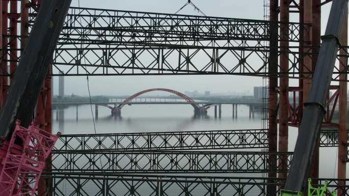 正在建设中的惠州鹅城大桥遥望隆生大桥