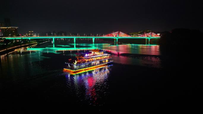 合川南坪大桥夜景航拍