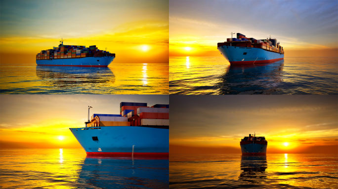 轮船货轮国际贸易万吨巨轮海上运输