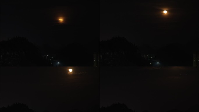 月亮升起延时摄影