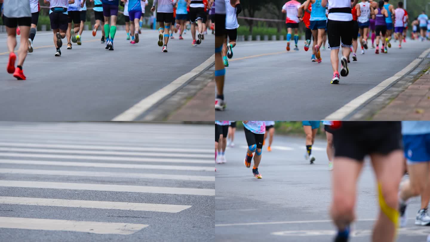 马拉松比赛跑步运动实拍