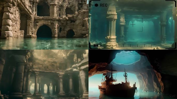 海底沉船 海底海下遗迹 海底文明海下古城