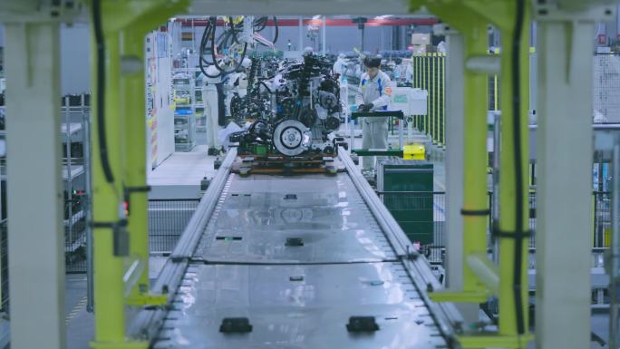 汽车工厂自动化机械臂生产线