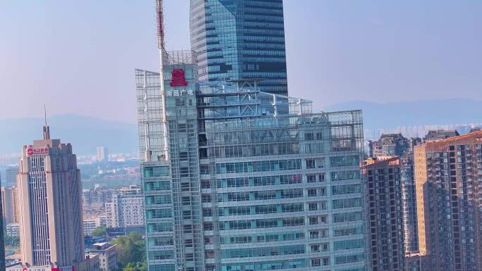 江西南昌红谷滩区高楼大厦城市风景风光航拍