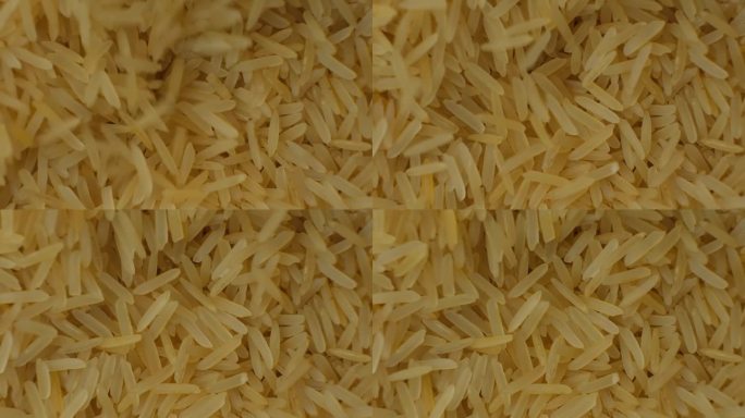 长粒印度香米浇筑宏观慢动作