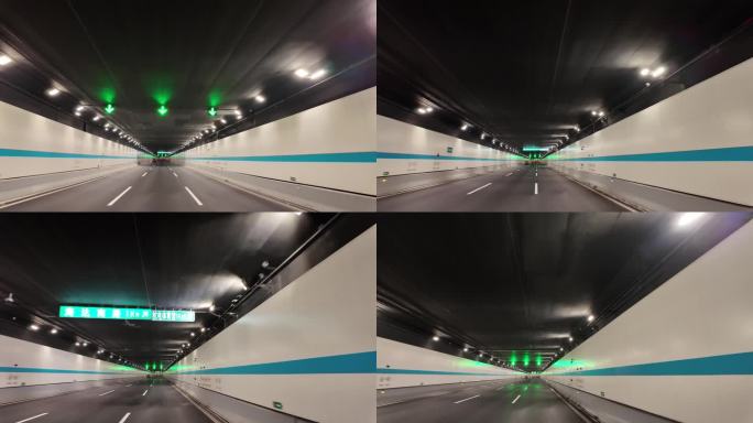汽车在隧道穿梭飙车开车第一视角马路公路道