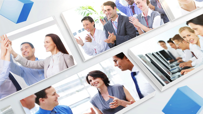 清新商务3D多图排列展示照片墙AE 02