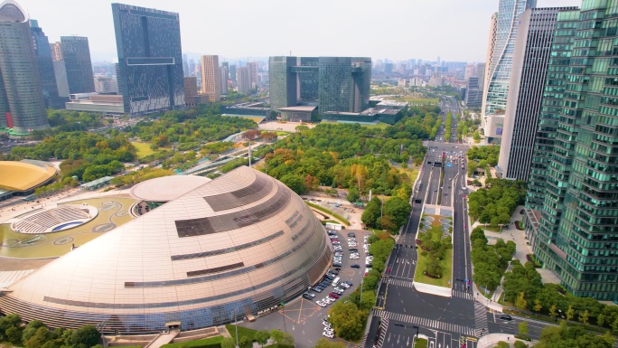 杭州钱江新城市民中心城市风景视频素材