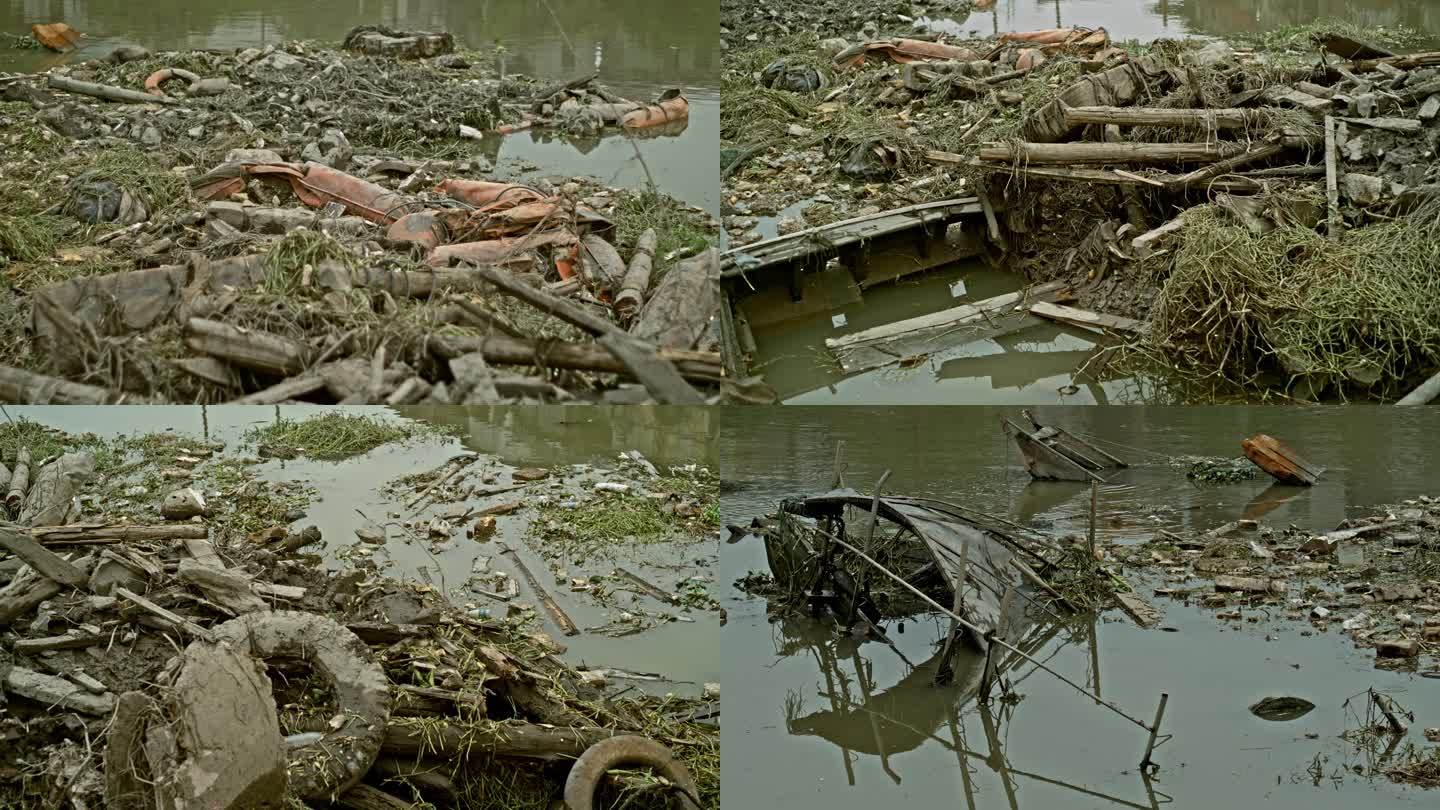 河涌中的垃圾弃置物 工业废弃物