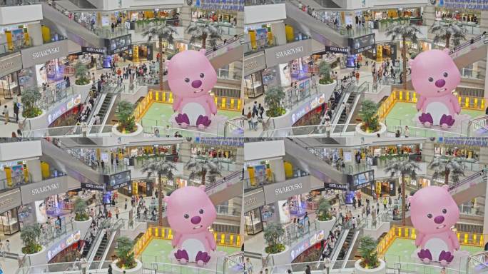 4K实拍广州天河正佳广场市民休闲逛街购物