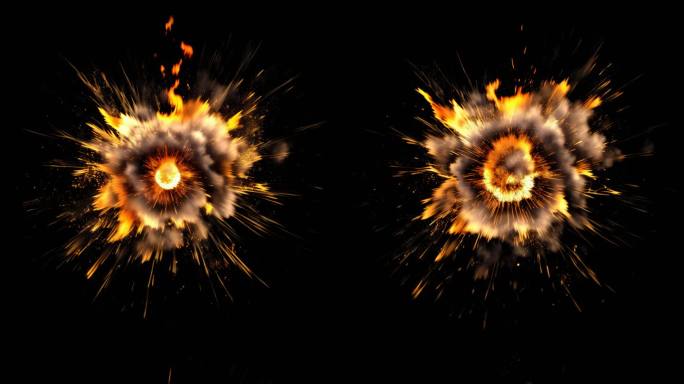 游戏魔法火焰爆炸冲击波动画特效透明循环