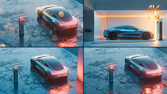 炫酷新能源车宣传影片 充电桩/电池电动车
