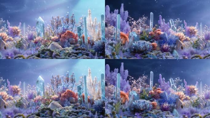 6k海底世界之水晶花景观loop