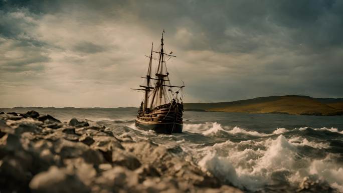 航海时代帆船乘风破浪
