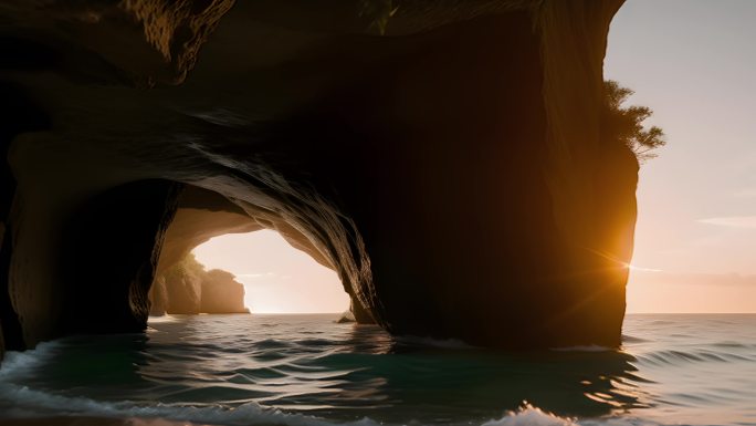 日出海岸海滩洞穴