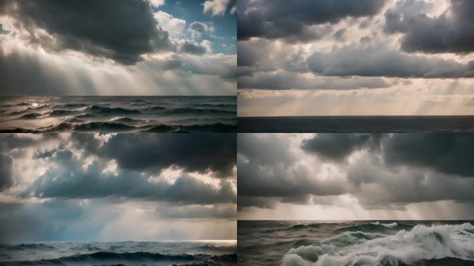 风云变幻：海面上的唯美景观