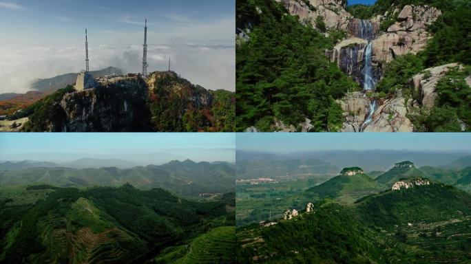 蒙山航拍 龟蒙顶航拍 蒙山云雾 岱崮地貌