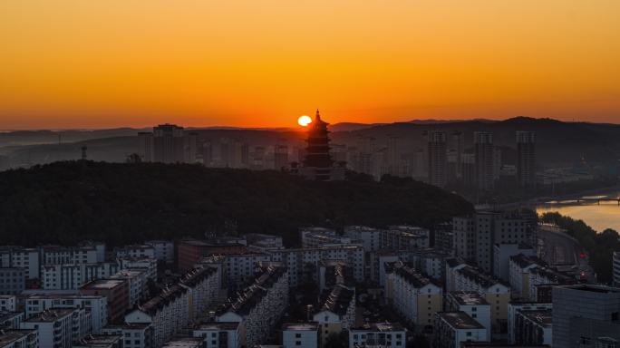 吉林辽源城市航拍