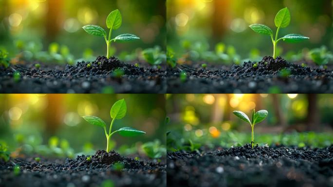 小树苗植物生长种子发芽生命ai素材原创