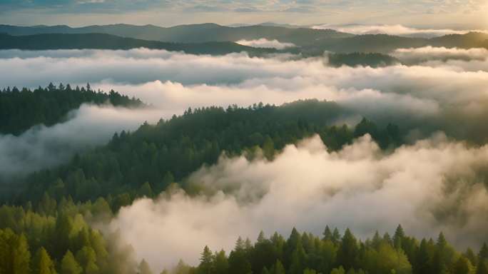 森林云雾 森林云雾：自然之美