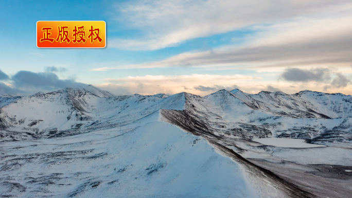 企业宣传航拍大气雪山山峰云海