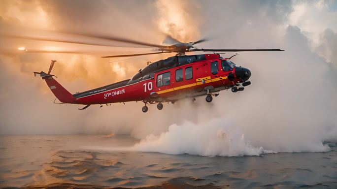空中使命：直升机灭火的壮观景象