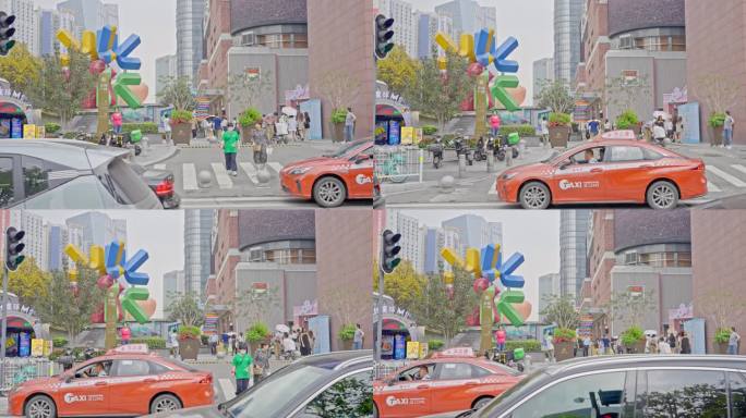 4K实拍，广州天河路正佳广场逛街的市民。