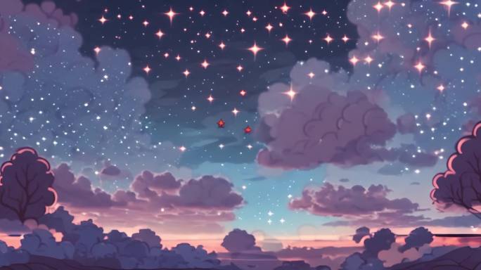 儿童卡通mg动画背景星空天空云彩素材合集