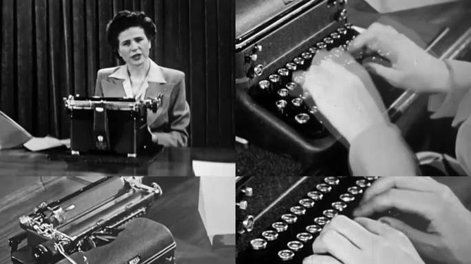 40年代打字教学 打字示范 打字机教学