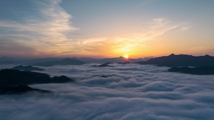 4K4K黄山云海高山徽州航拍