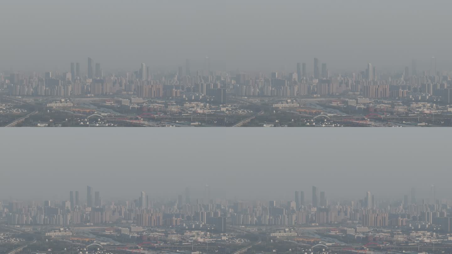 烟雾笼罩的城市
