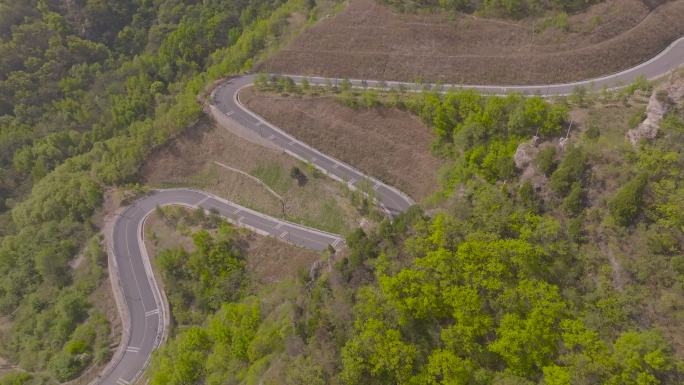 盘山公路 蜿蜒山路航拍