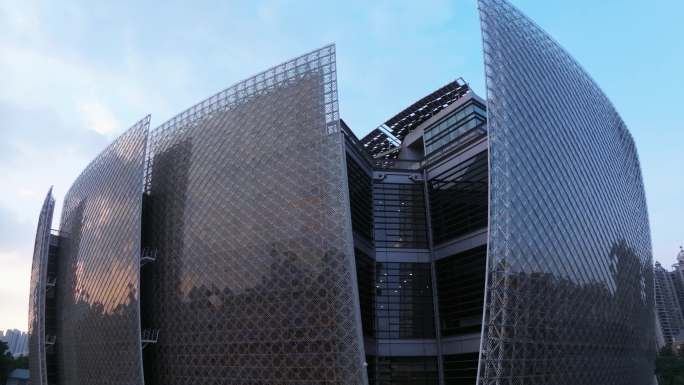 广州艺术博物院美术馆海珠日景4K航拍