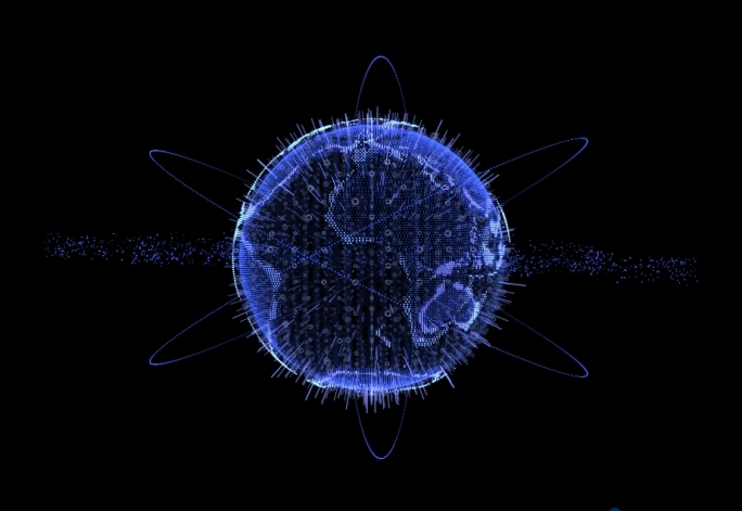 科技感粒子三维地球