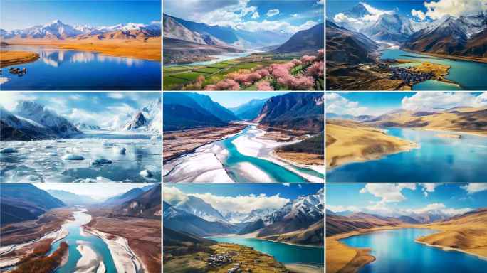 新疆 河流 山川风光美景