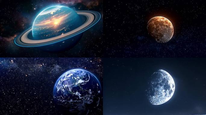地球 月球 多角度 宇宙 星球 全貌
